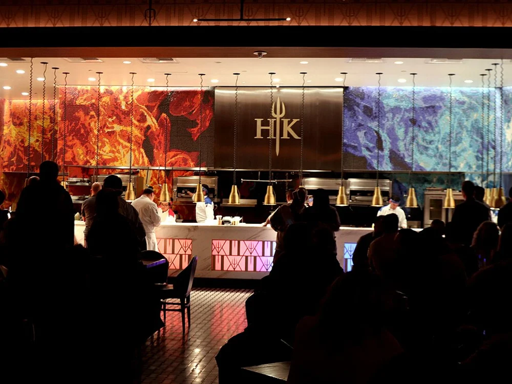 Interactive virtual Gordon Ramsay video screen greeting arriving guests